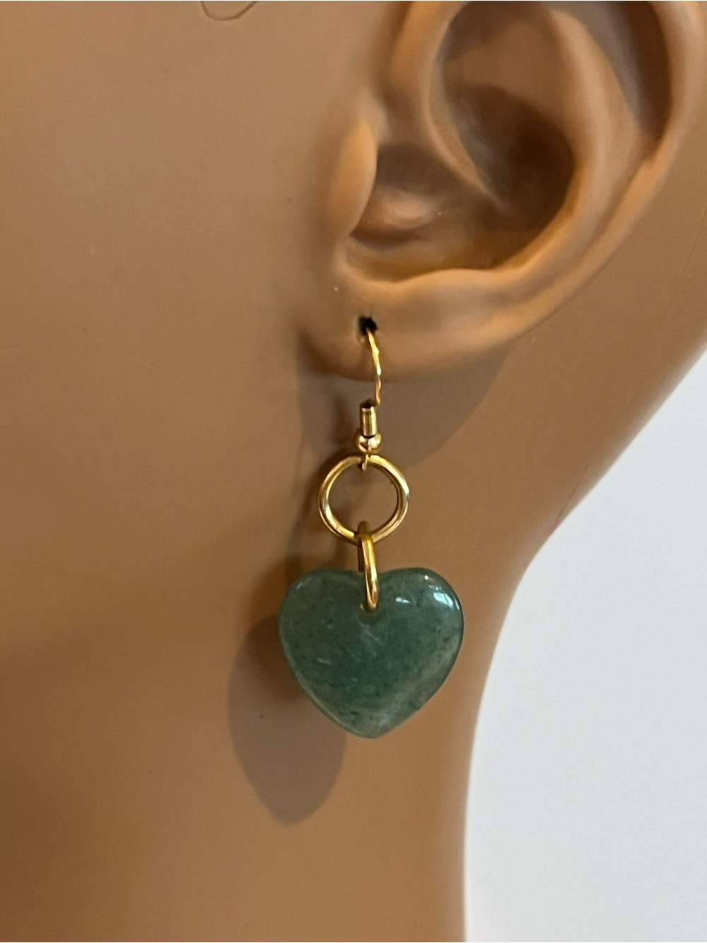 Aventurine Heart Earrings